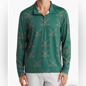 Sosik Golf Polo Green Golfer Stretch Long Sleeve Pullover Bold Size XL